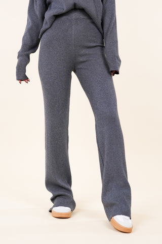 Comfy pants met ribstof grijs - Jana