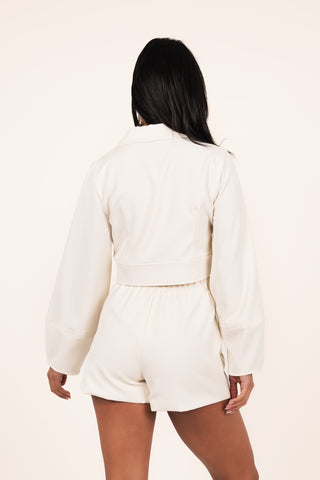 Cropped cargo jacket creme - Bridget