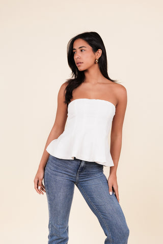 Strapless peplum top wit - Loulou