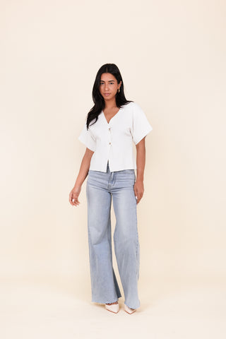 Wide leg jeans licht blauw - Pammy