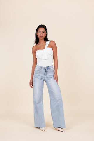 Wide leg jeans licht blauw - Pammy