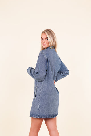 Denim jurk donker blauw - Bibi