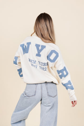 Sweater met print beige - New york