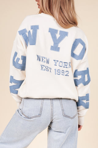 Sweater met print beige - New york