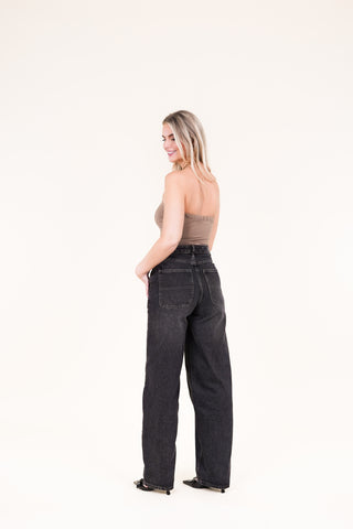 Wide leg jeans zwart - Lisa