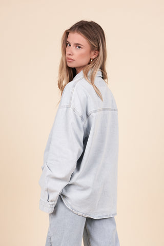 Denim oversized blouse blauw - Milou