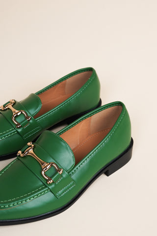 Loafers dames met gesp groen - Layla