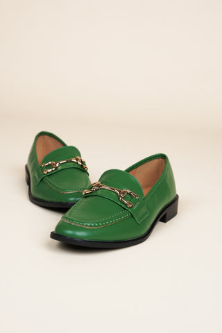 Loafers dames met gesp groen - Layla