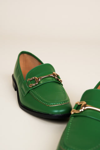 Loafers dames met gesp groen - Layla