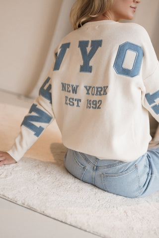 Sweater met print beige - New york