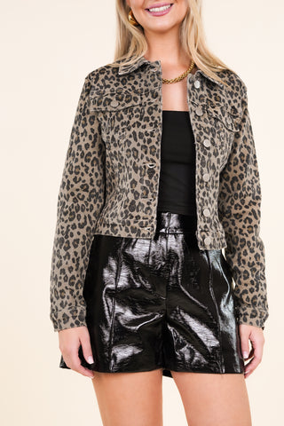 Denim leopard jacket - Bodie