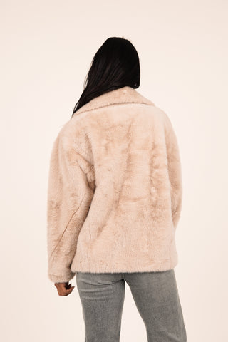 Faux fur jas beige - Roxy