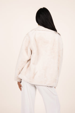 Faux fur jas off white - Roxy