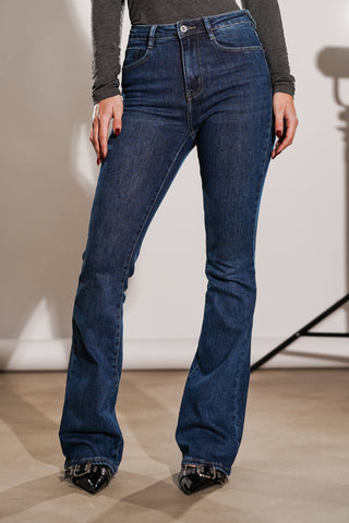 Flared jeans donker blauw - Amy