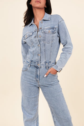 Jumpsuit denim met straight leg blauw - Jenna