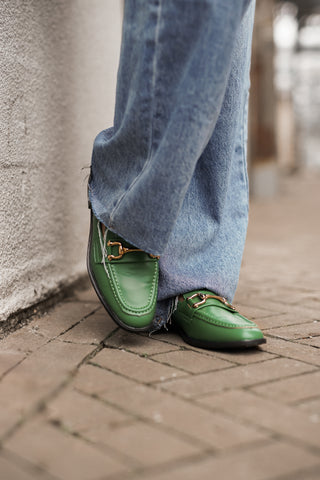 Loafers dames met gesp groen - Layla