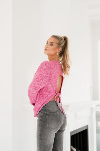 Open back knit roze - Alison