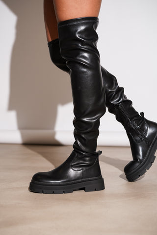 Overknee boots zwart - Chrissy