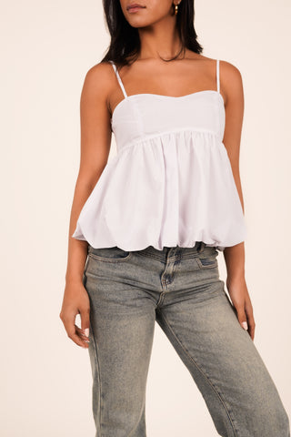 Peplum korset top wit - Cassie