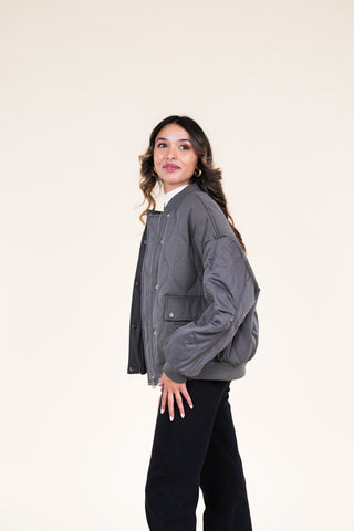 Puffer bomberjacket grijs - Pippa