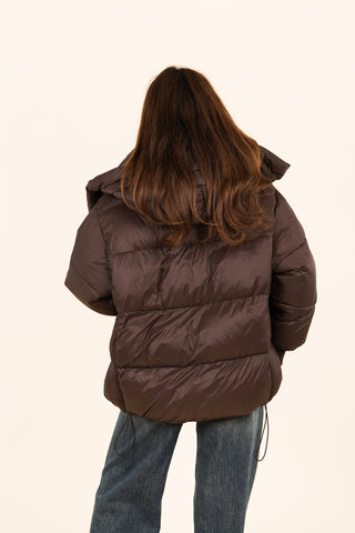 Pufferjas oversized choco bruin - Vieve