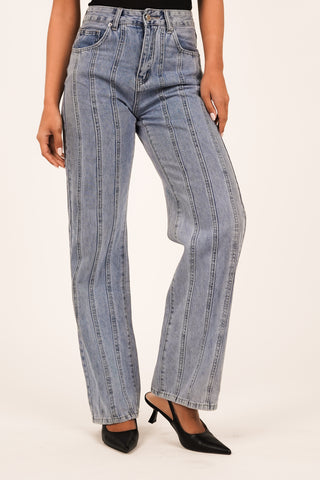 Straight leg jeans met details blauw - Kylie