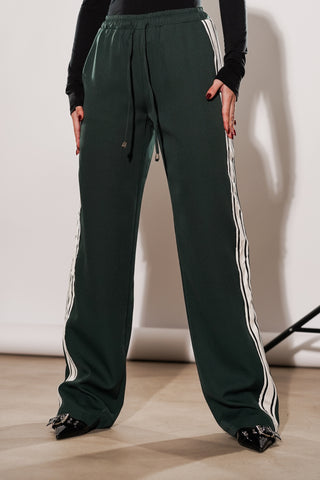 Straigt leg striped jogger groen - Saar