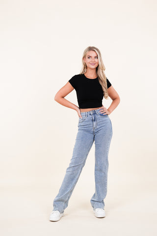 Tall wide leg jeans blauw - Leona