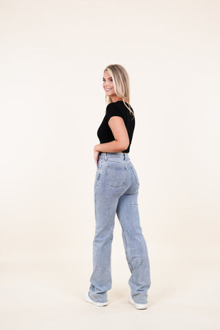 Tall wide leg jeans blauw - Leona