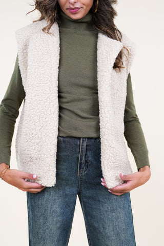 Teddy gilet beige - Nola