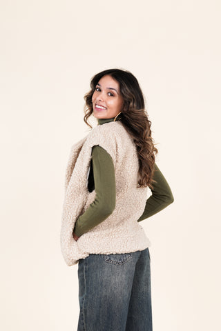 Teddy gilet beige - Nola