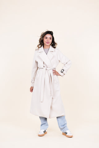 Trenchcoat dames lang beige - Yasmin