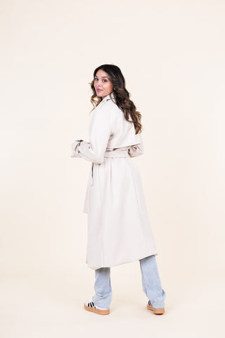 Trenchcoat dames lang beige - Yasmin