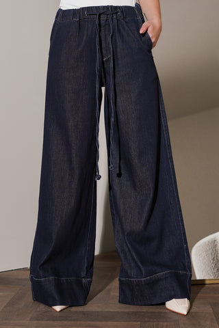 Wide leg jeans jogger blauw - Julie