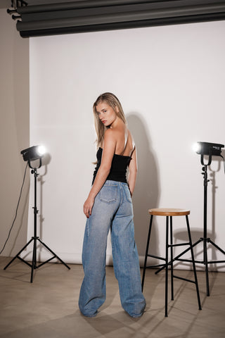 Wide leg jeans licht blauw - Lola