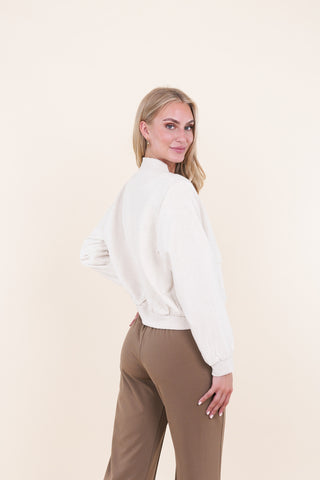 Bomer jacket linnen beige - Fenne