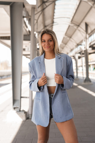 Denim short blauw