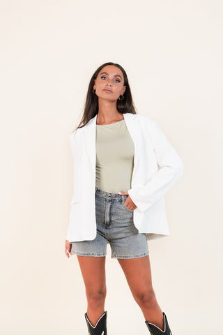 Oversized blazer wijd model wit