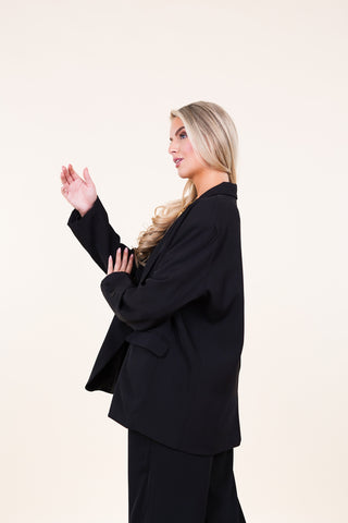 Oversized blazer wijd model zwart - Kate